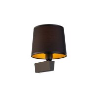 Applique avec interrupteur Abat-jour en tissu noir or...