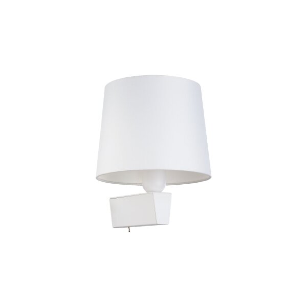 Applique blanche avec interrupteur Abat-jour en tissu E27 Moderne