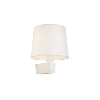 Applique blanche avec interrupteur Abat-jour en tissu E27...