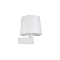 Applique blanche avec interrupteur Abat-jour en tissu E27...