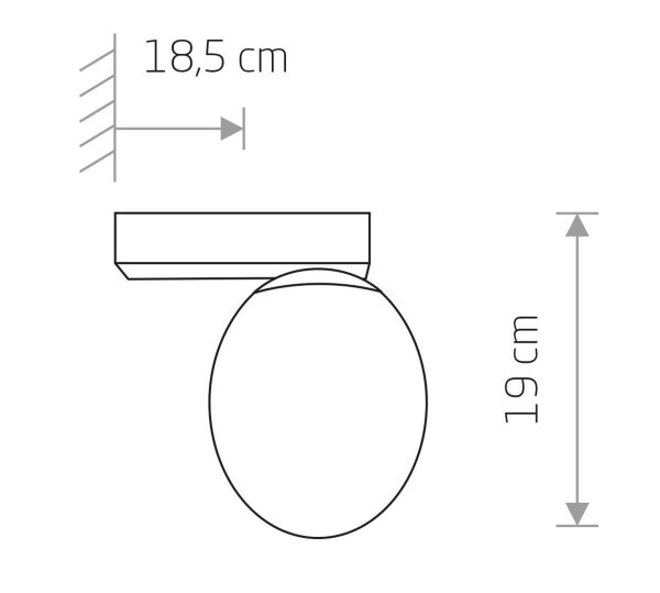 Petite lampe murale intérieure verre Abat-jour H:19cm IP44 Noir