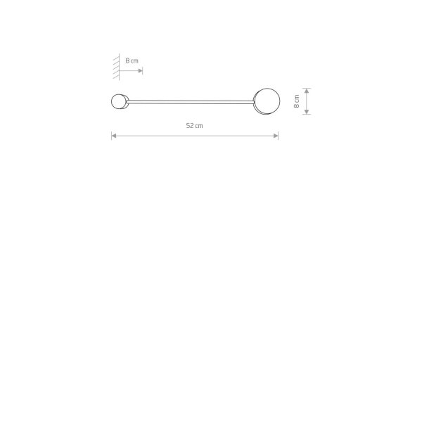 Applique en métal blanc 52cm plat GX53 lumière indirecte