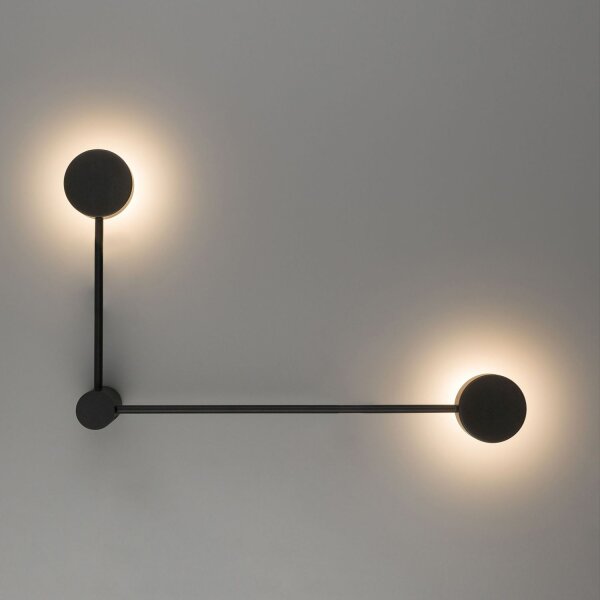 Applique noire Moderne 32,5x52cm plat 2x GX53