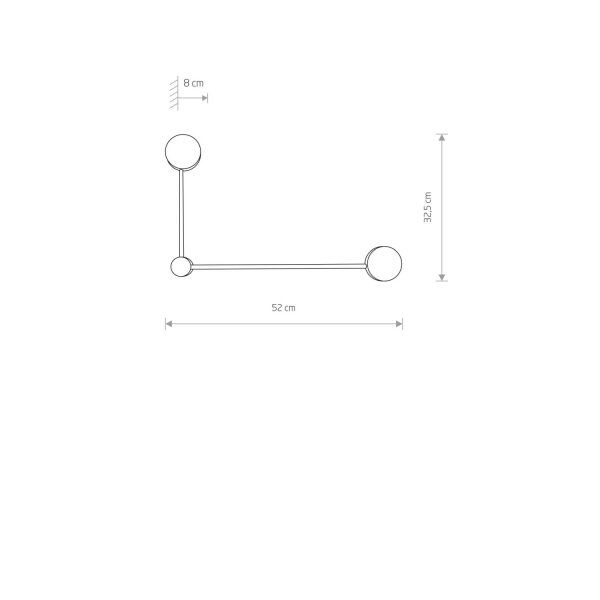 Applique noire Moderne 32,5x52cm plat 2x GX53