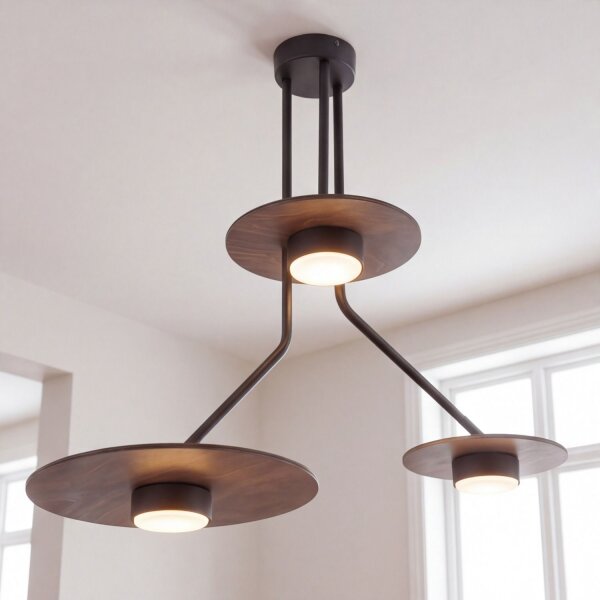 Plafonnier réglable métal bois 3x GX53 faible éblouissement