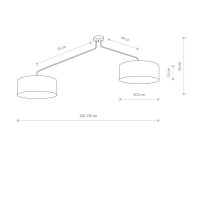 Plafonnier ajustable noir 100-156cm de long 6x E27