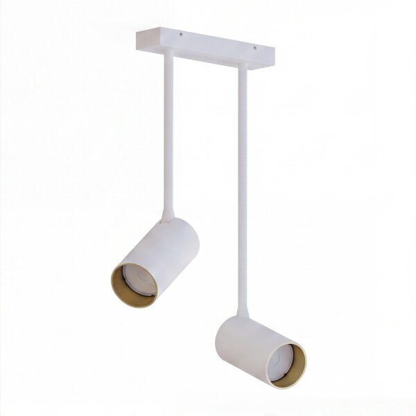 Spot de plafond moderne blanc or H:41cm ajustable 2x