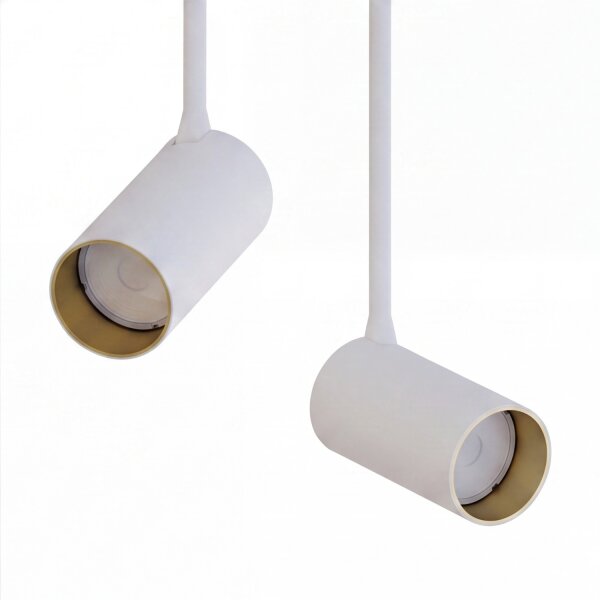 Spot de plafond moderne blanc or H:41cm ajustable 2x