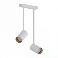 Spot de plafond moderne blanc or H:41cm ajustable 2x