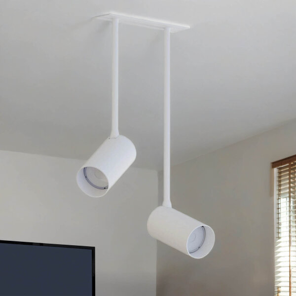 Spot de plafond Blanc allongé H:41 Moderne flexible 2x