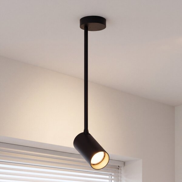 Plafonnier élégant en noir et or réglable H:41cm