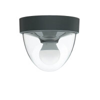 Petit plafonnier salle de bain Ø18cm rond gris...