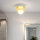 Plafonnier rond blanc or petit Ø18cm IP44 Moderne