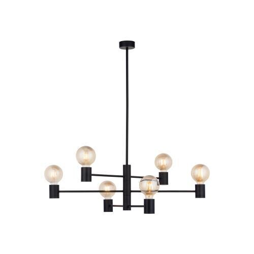 Lustre minimaliste noir métal H:86cm pour