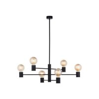 Lustre minimaliste noir métal H:86cm pour