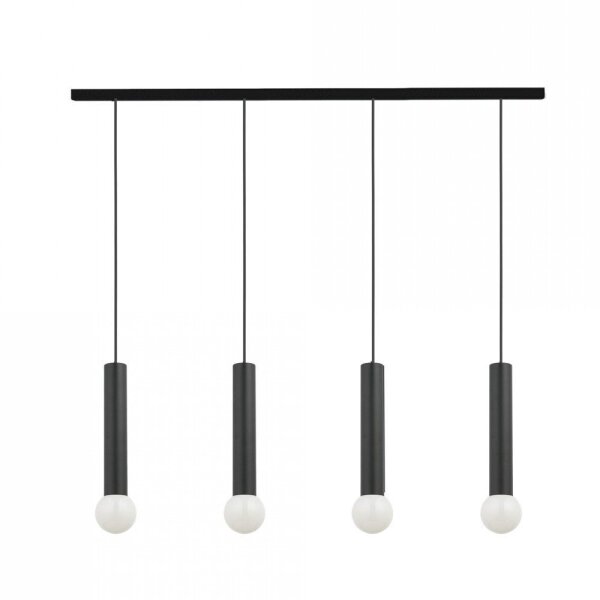 Lampe à suspendre Noir Métal 4 flammes Design moderne