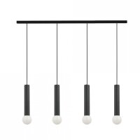 Lampe à suspendre Noir Métal 4 flammes...