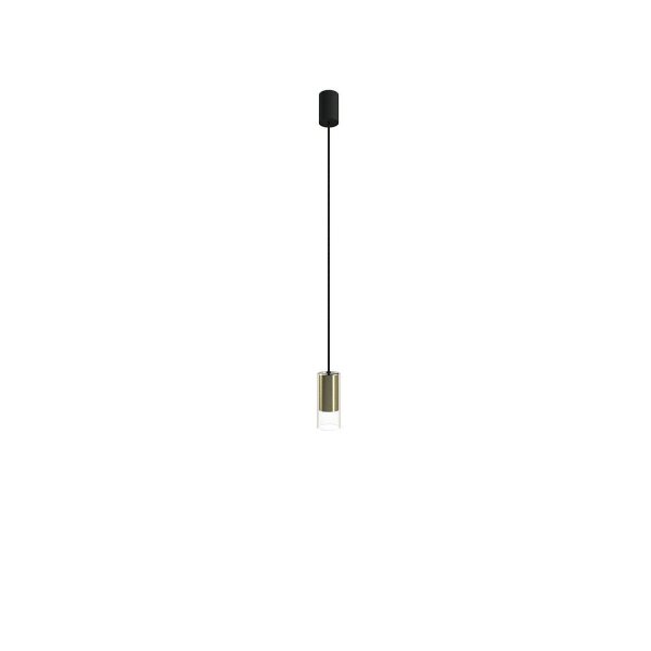Elégante lampe à suspendre TORRY verre laiton Ø6,5cm