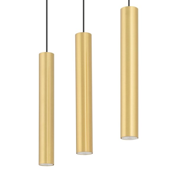 Elégante lampe suspendue en laiton Abat-jour Cylindre Moderne