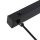 Suspension noire longue 132cm métal grand 5-flamme