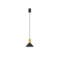 El&eacute;gant luminaire suspendu EILWEN noir laiton...
