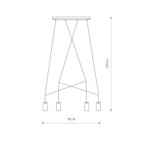 Suspension réglable laiton noir P : max. 130cm