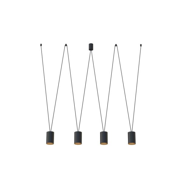 Suspension moderne noir or L : max. 2 m 4x GU10