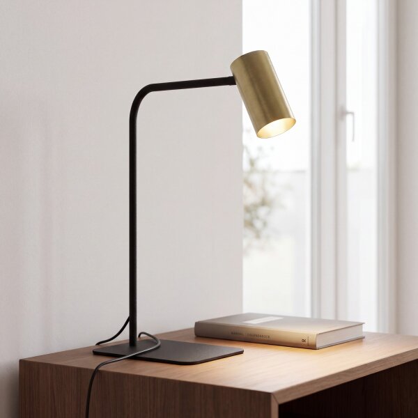Petite lampe de table noire laiton 40cm Moderne
