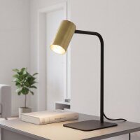 Petite lampe de table noire laiton 40cm Moderne
