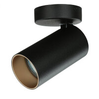 Petit spot de plafond noir or H:13cm Ø7cm...