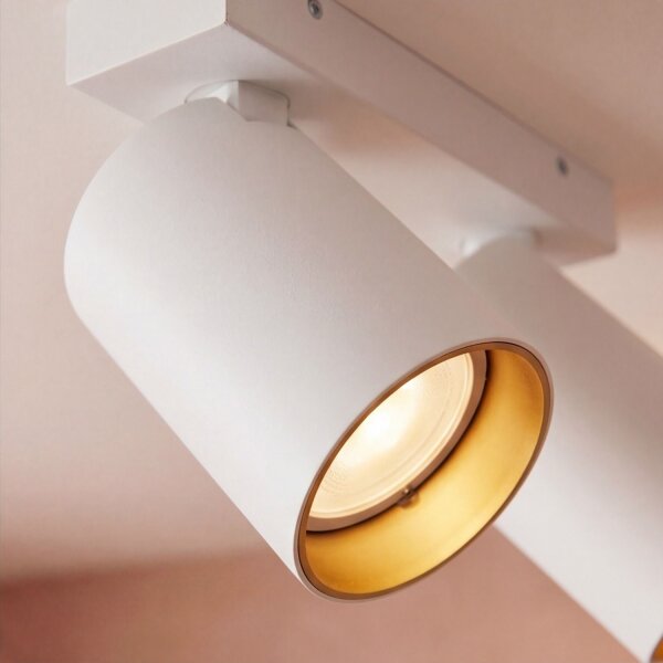 Petit spot de plafond blanc or L:17-31cm élégant
