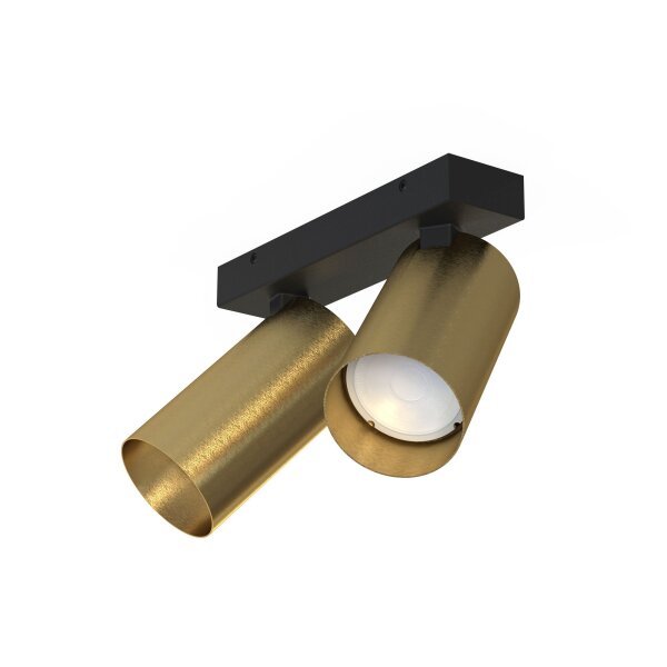 Spot de plafond moderne laiton noir 2x GU10