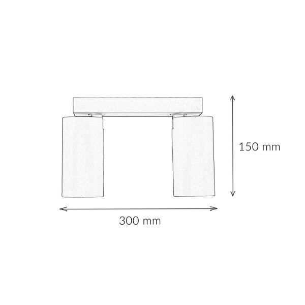 Spot de plafond blanc allongé L:5,5-20cm Moderne flexible