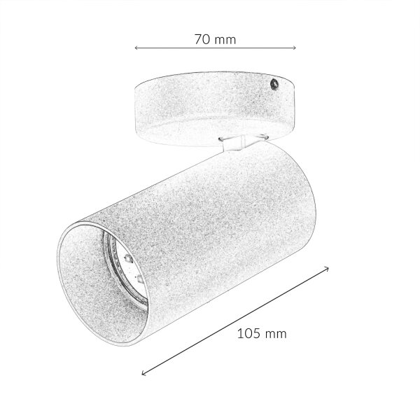 Spot de plafond moderne noir GU10 H:13cm petit