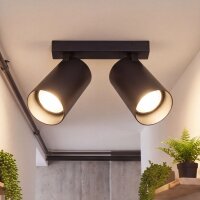 Spot de plafond noir COLENE L:5,5-20cm Moderne 2x GU10