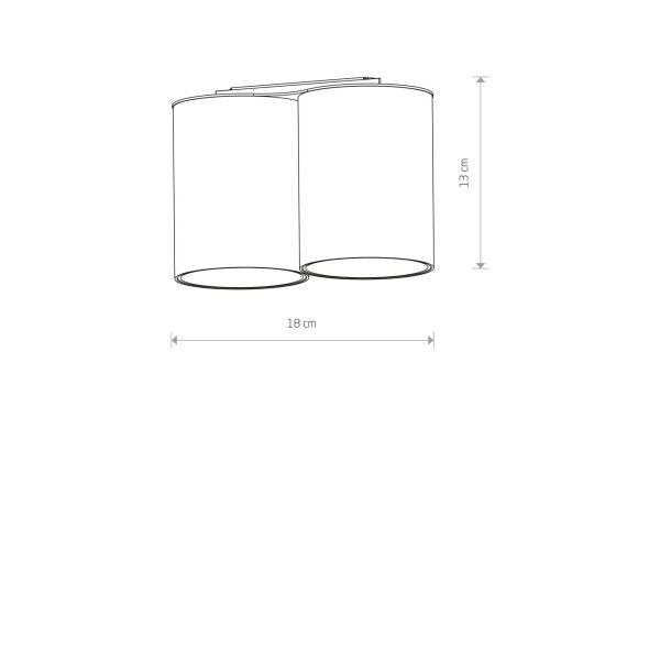 Petit plafonnier blanc or H:13cm 2x GU10 compact