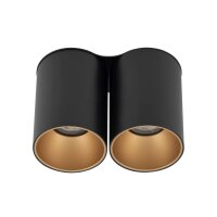 Plafonnier élégant en noir et or 2x GU10 petit