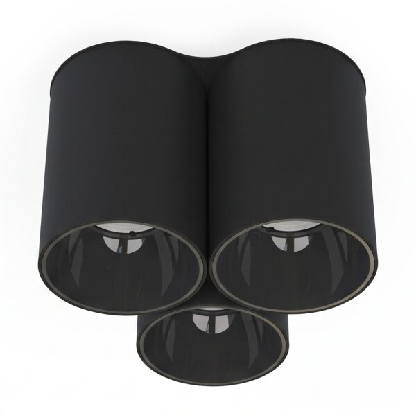 Spot à poser Lampe noire 3 flammes GU10 Moderne