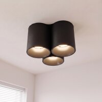 Spot à poser Lampe noire 3 flammes GU10 Moderne