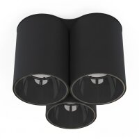 Spot à poser Lampe noire 3 flammes GU10 Moderne