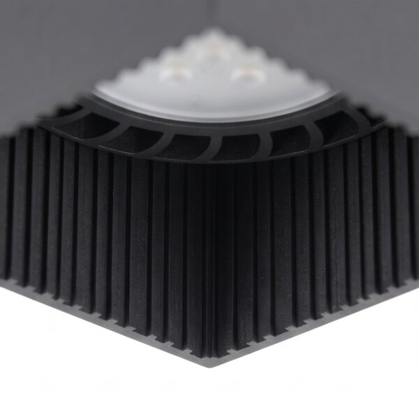 Spot noir à poser carré L:12,5cm GU10 métal compact