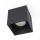 Spot noir à poser carré L:12,5cm GU10 métal compact