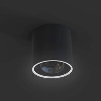 Spot moderne rond Ø127mm GU10 noir apparent