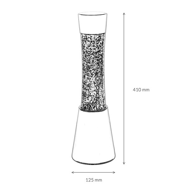 Lampe à Lave Mystique Noir Pailleté CHRIS