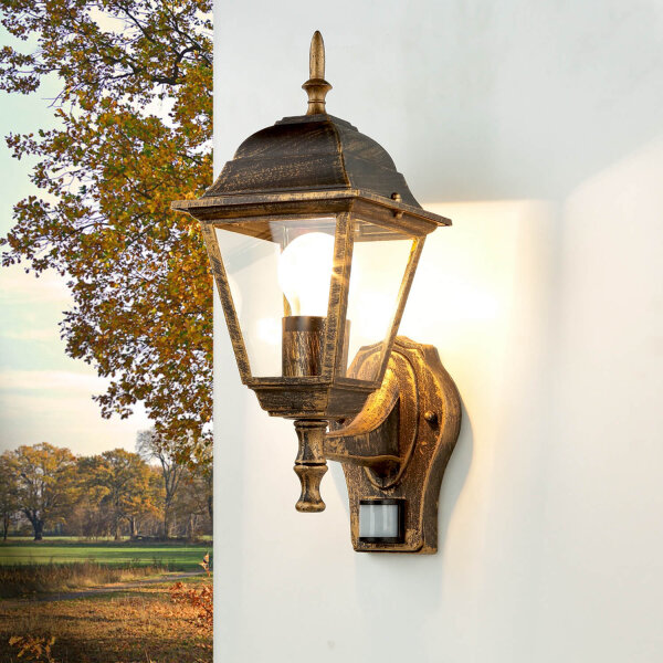 Lampe dextérieur avec détecteur de mouvement Noir Cuivre TIROL