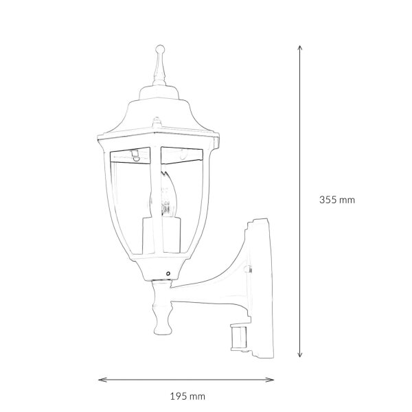 Applique dextérieur LYON Noir Cuivre E27
