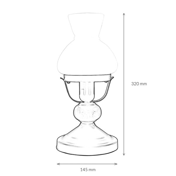 Lampe de table en bois véritable verre style rustique