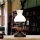 Lampe de table en bois véritable verre style rustique