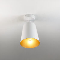 Plafonnier Blanc Or Métal Rétro flexible E27