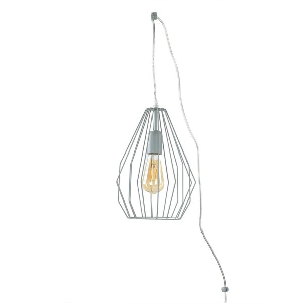 Lampe à suspendre avec fiche Câble de 5,5 m Gris flexible